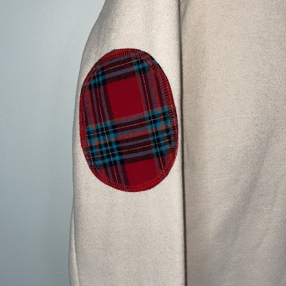 Entro Medium Cream Pullover red plaid - Picture 3 of 5